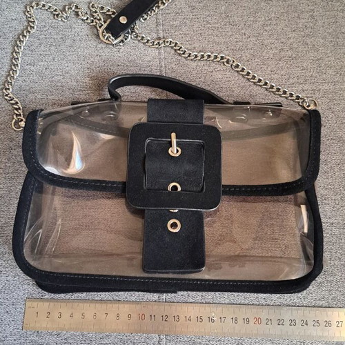 Zara crossbody bag like new with leather and rubber transparency