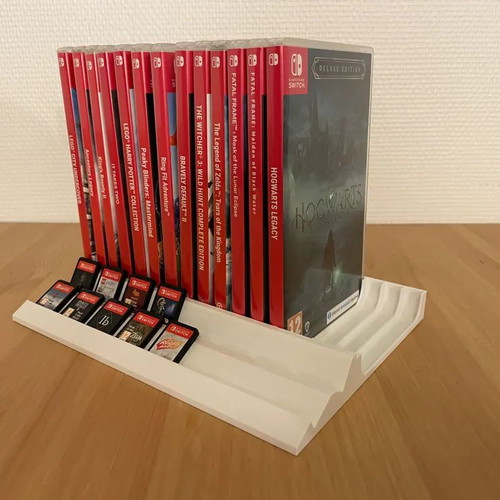 Switch game and cartridge holder for 16 games and 16 cartridges