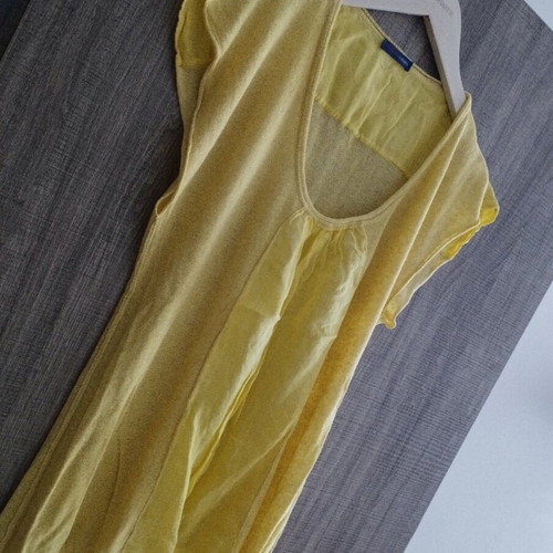 Trussardi women's blouse with short sleeves, like new, yellow, linen cotton