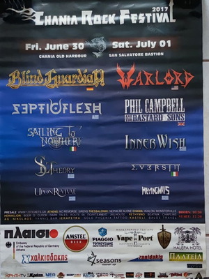 Chania Rock Festival 2017 poster used, 68x48cm