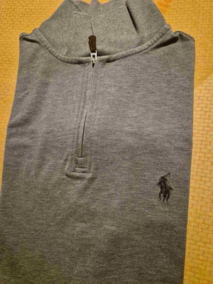 Ανδρική κοντομάνικη μπλούζα Ralph Lauren XS σαν καινούργια, γκρι με φερμουάρ