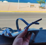 Tamaris silver high heels size 41