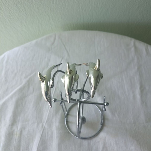 Table decor with 3 dolphins used