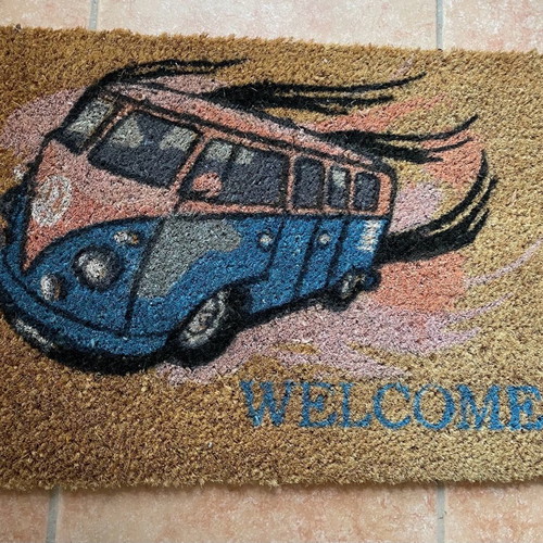 Coconut fiber doormat new with bus design 40x60