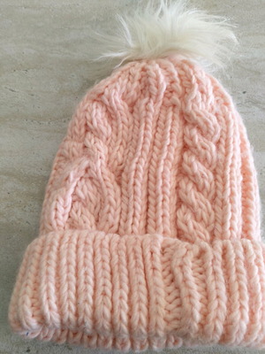 Hollister pink knit cap used with minimal stains