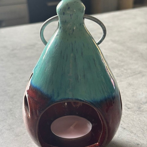 Candle holder like new, clay for tealight
