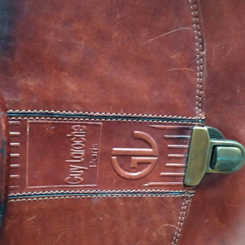 Guy Laroche brown leather briefcase with 4 compartments