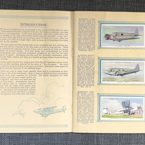 John Player & Sons An Album of Aeroplanes (Civil) used, complete aviation cigarette card album