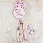 Wooden charm for newborn girl new