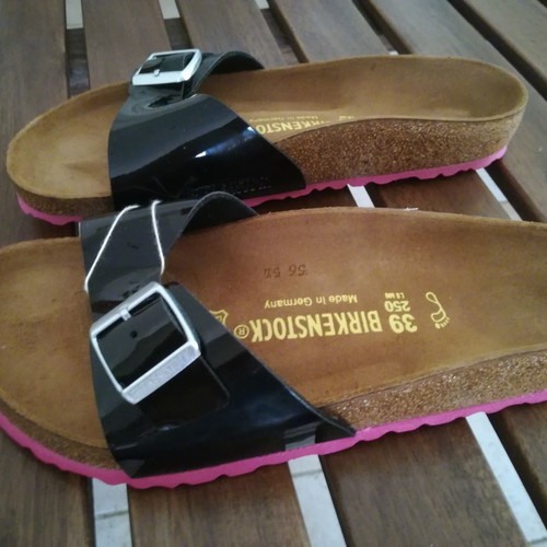 Birkenstock Madrit sandals new, size 39 EU, black patent leather