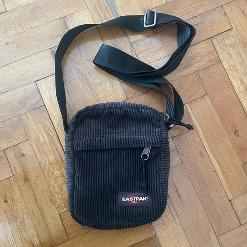 Eastpak shoulder bag used, corduroy black with 3 compartments