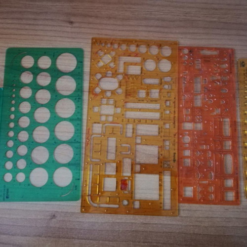 Stencils used, pack of 5 with various designs