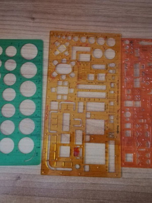 Stencils used, pack of 5 with various designs