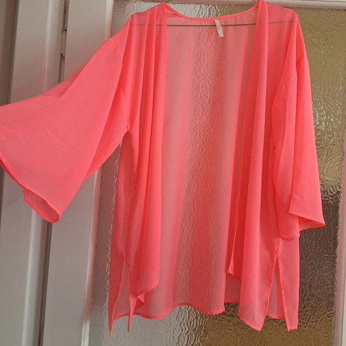 Neon kimono Bershka like new, size S, pink
