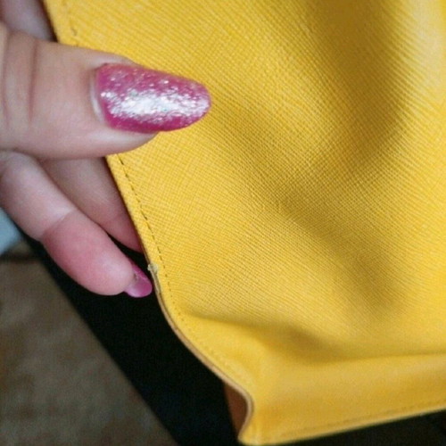 DKNY shoulder bag used, yellow leather