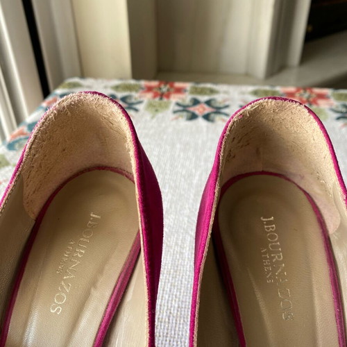 Vintage leather suede high heel pumps size 38 used pink J. BOURNAZOS