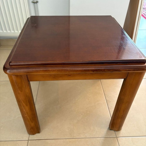 Wooden side table used, dimensions 53x53x45 cm