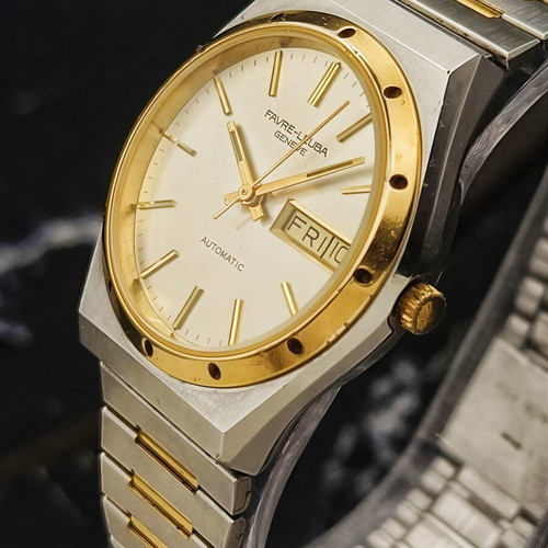 Favre-Leuba Geneve Day-Date Automatic watch used, vintage 1980s