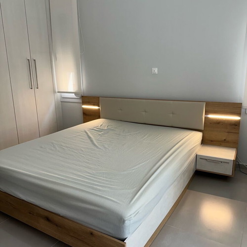 Bedroom set with adjustable touch lighting, storage and lift mechanism used