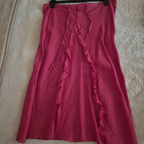 Linen skirt in red, like new, size XL 42 14