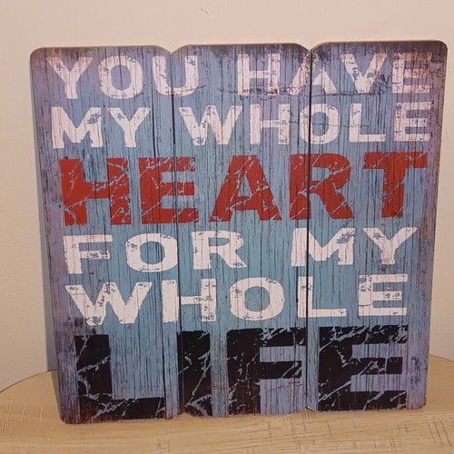 Wooden decorative wall art vintage rustic style like new
