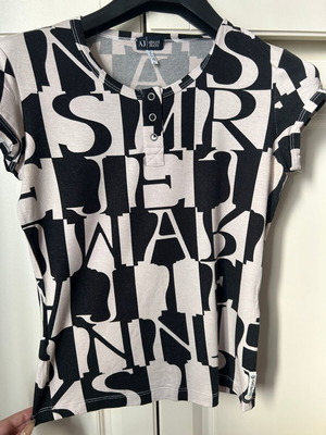 Armani Jeans short-sleeve blouse used, black and white, size 44