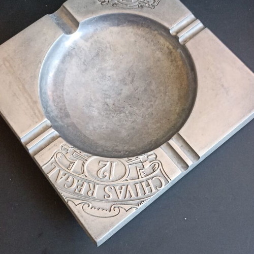 Vintage Chivas Regal 12 Metal Ashtray Cast Aluminum
