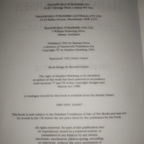 Black Holes third edition in good condition