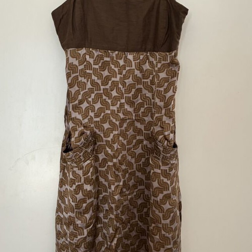 Zara TRF Y2K Geometric Print Mini Dress with Deep Pockets, Like New
