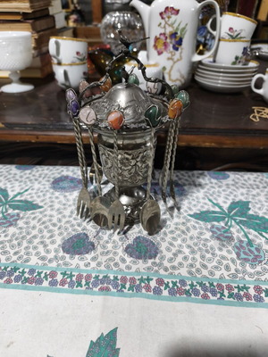 Vintage Silverplated Sugar Bowl with Lid and Floral Relief