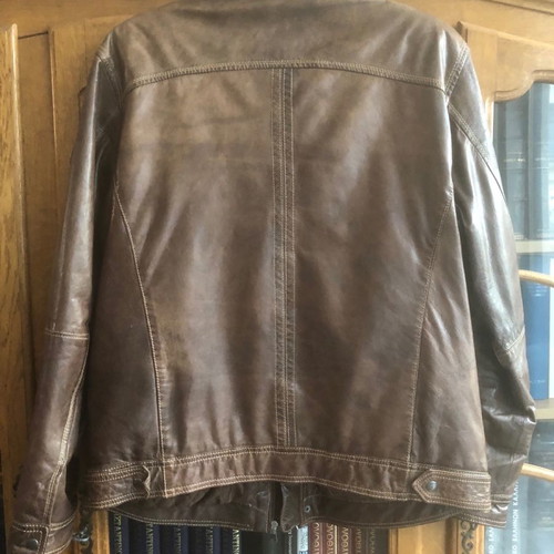 Italian leather jacket used, almost new, brown size XL