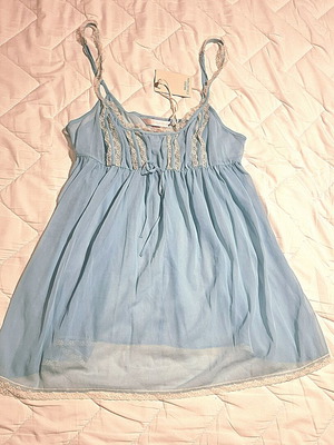 Victoria's Secret Light Blue Lingerie Top French Collection Size Medium New