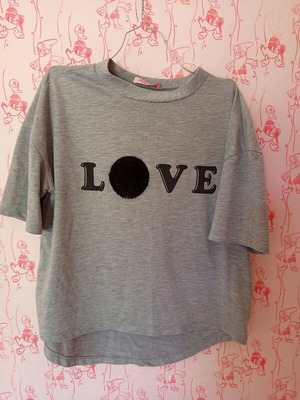Pink Woman women's blouse used, size M, black and grey