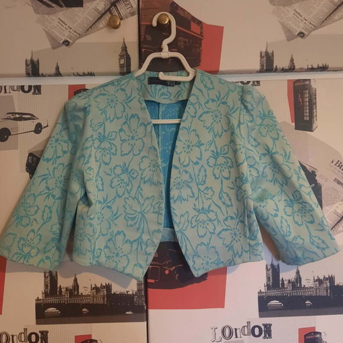 Official dress like new, white and turquoise