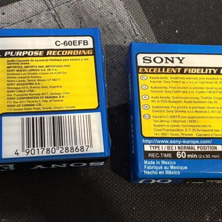 Sony C-60efb Audio Cassettes New, Pack of Two