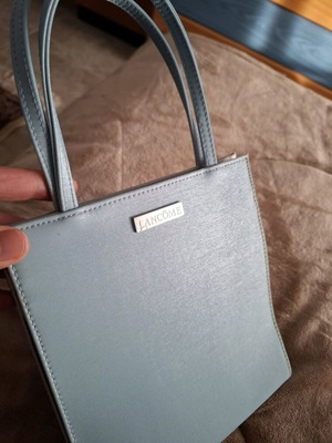 Lancome cosmetic toiletry bag like new, silver and gray