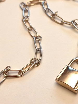 Long stainless steel necklace Bijou Brigitte bicolor gold - silver new
