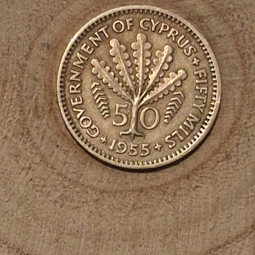 50 mils Cyprus coin 1955 used