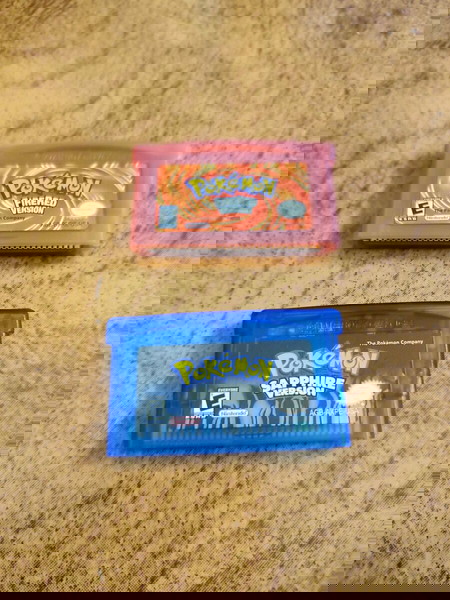 2x Emerald Ruby Sapphire Red Blue Gold Silver Pokemon Cartridge Game Boy Nintendo Color Advance SP