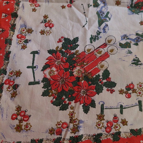 Christmas tablecloth square like new 0.60×0.60