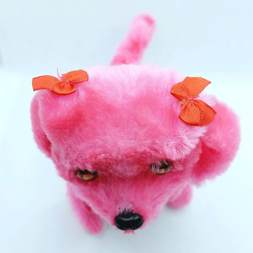 Electronic Puppy Toy used, plush fuchsia walking dog