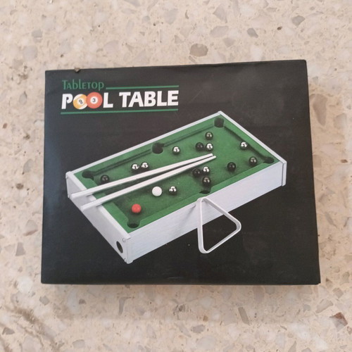 Pool table children's tabletop billiards new with metal cues