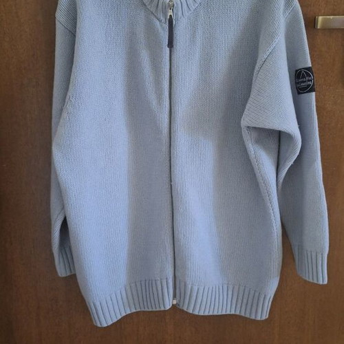 Murphy & Nye Sailwear wool cardigan XL like new, light blue