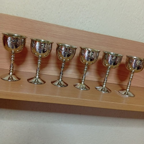 Set of 6 silver-plated antique glasses used