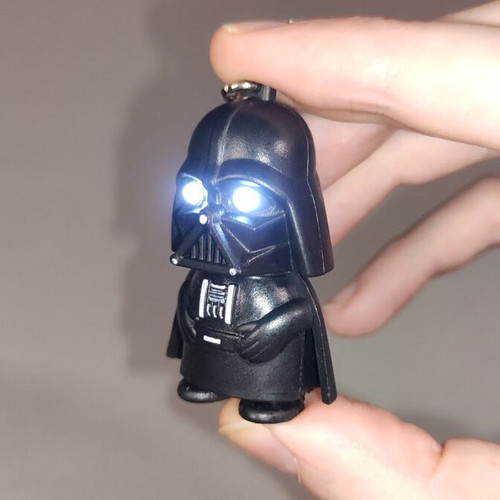 Darth Vader keychain figure like new with LED light-up eyes