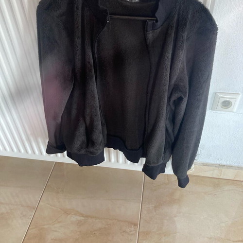 Ζακέτα χνουδωτή unisex καινούργια, μαύρη