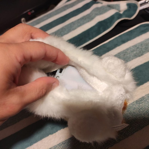 Interactive plush cat with yellow collar, like new