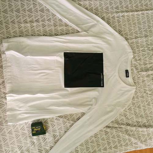 Bodytalk men's thin long-sleeve shirt like new, black and white, size M