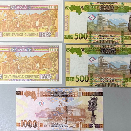 Set of 5 Uncirculated Guinea Banknotes Various Years