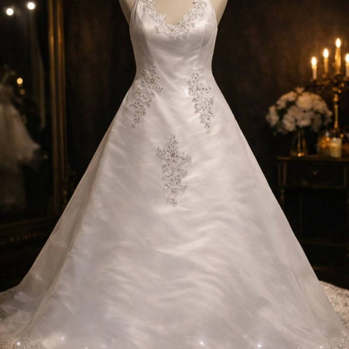 Wedding dress new white size M-L with alteration option